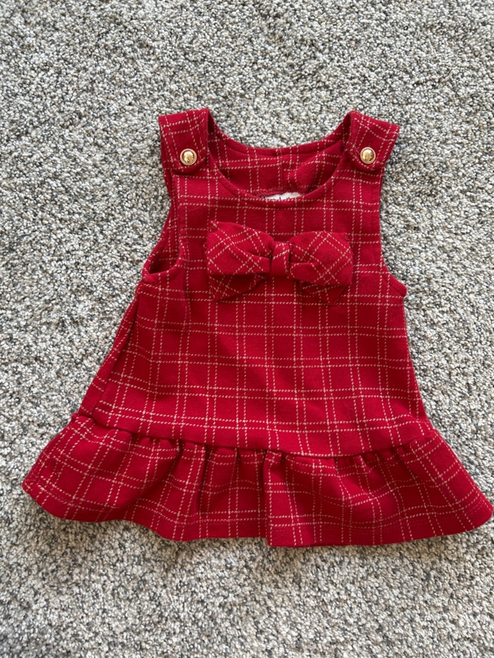 Nicole Miller Baby Girl Red Plaid Bow-Front Dress